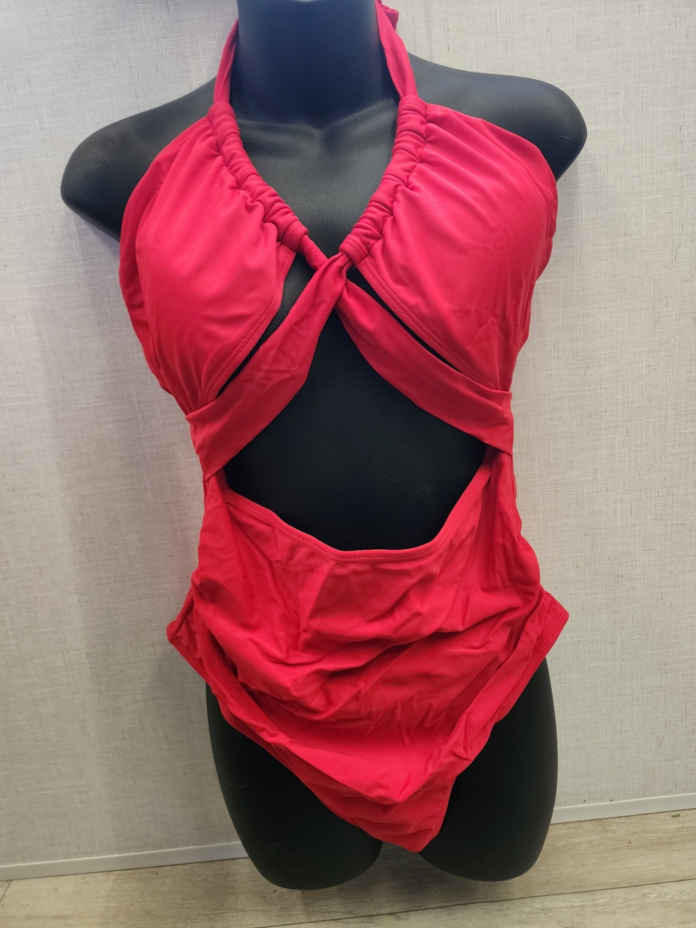 Red Cutout One-Piece Swimsuit